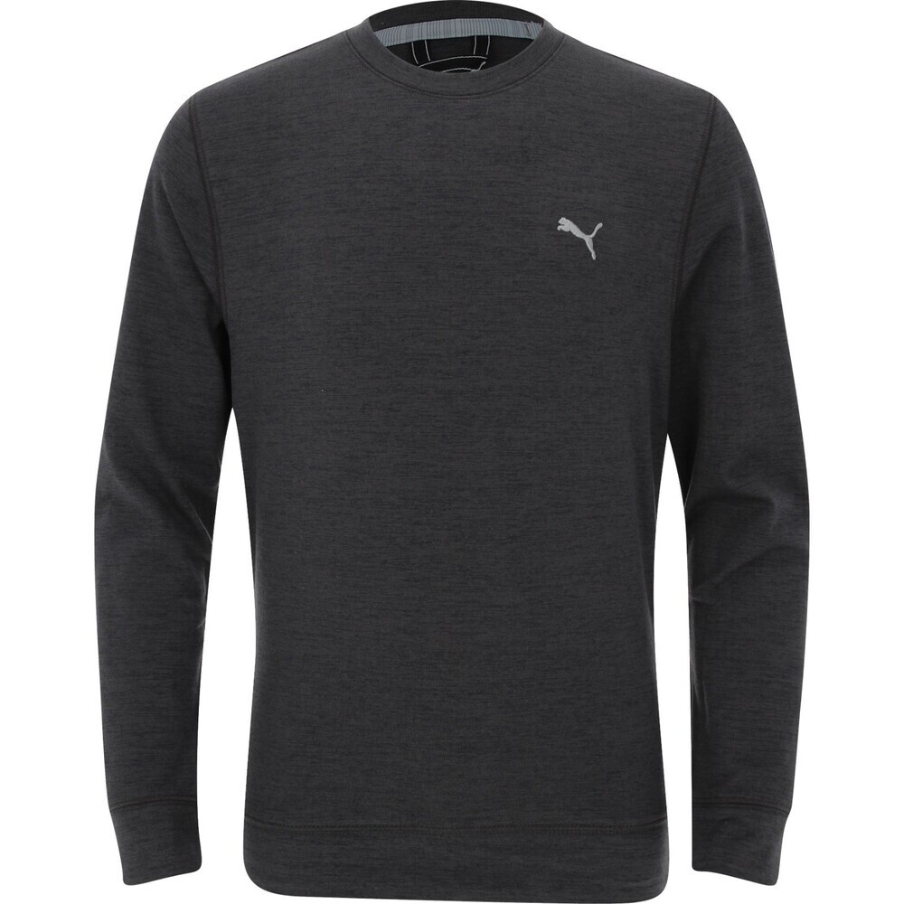 Puma Cloudspun 530670-01 Sweater Boys Medium Black Stretch Crew Neck Golf RED486